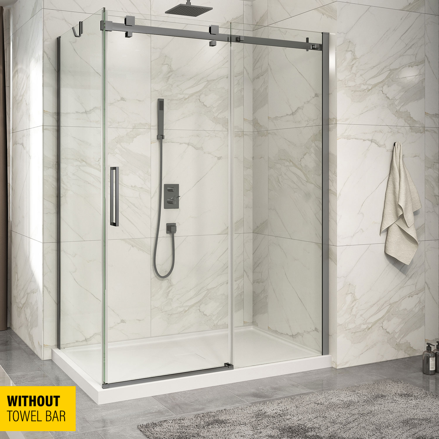 Shower base Slate 60 x 36, custom-made tile flange installation